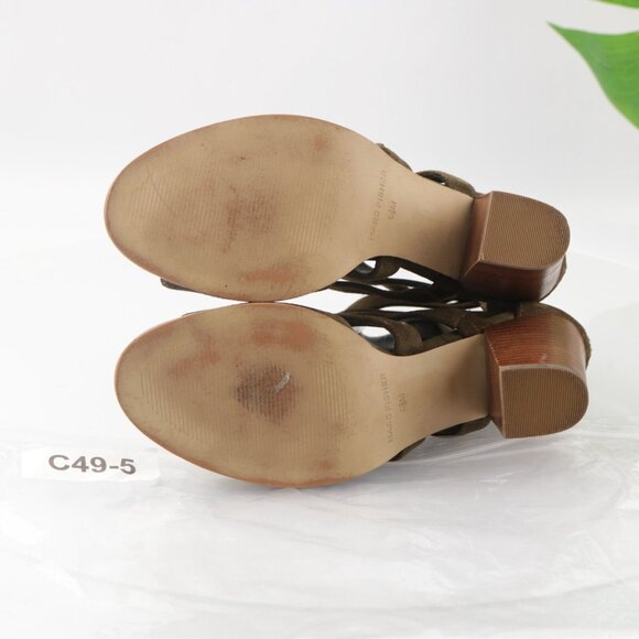 Marc Fisher Womens Calinda Sandal Size 9.5 Olive Green Suede Block Heel Bootie - Picture 10 of 13